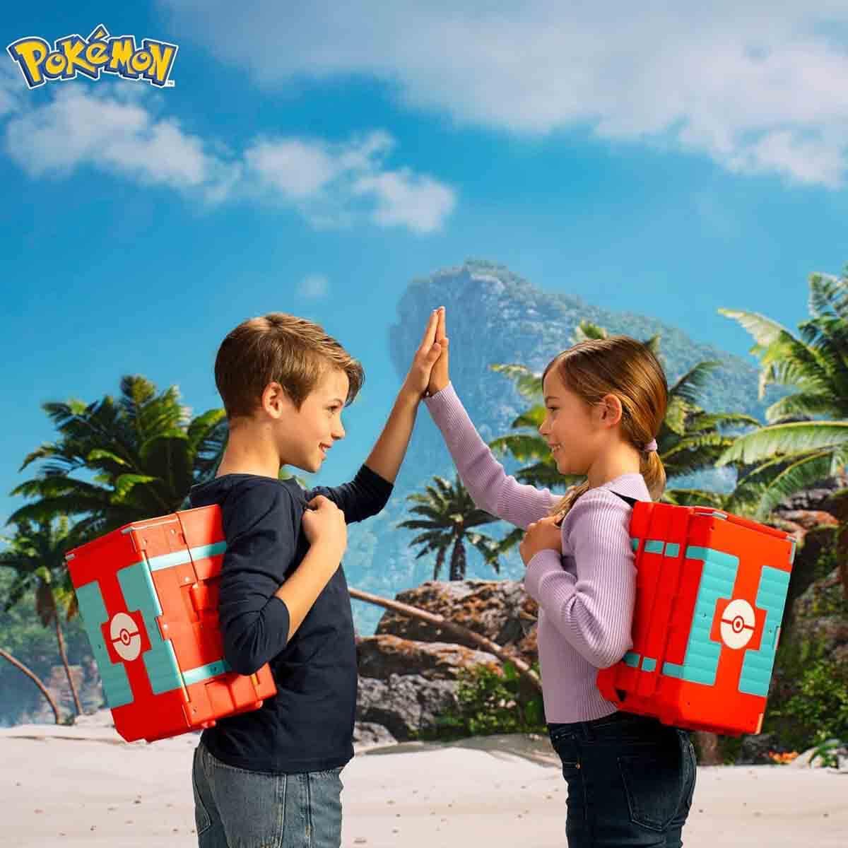 Pokémon Carry Case Beach Battle Playset boardwalk scene highlighting portability.