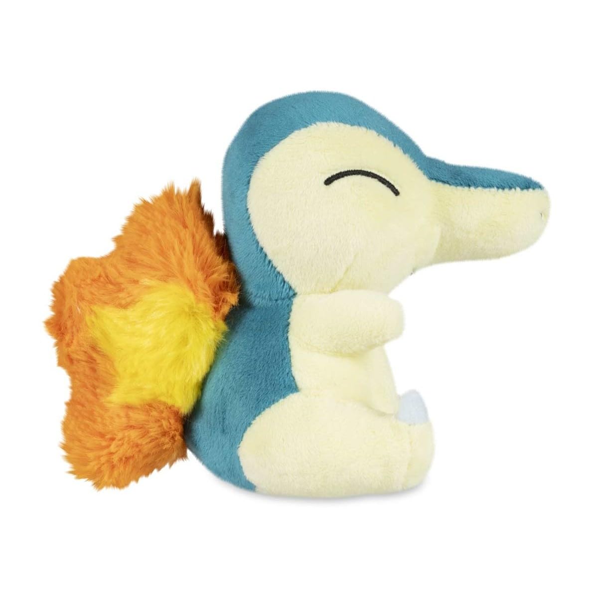 Pokémon Center Cyndaquil Sitting Cuties Plush side profile highlights its compact gift ready charm