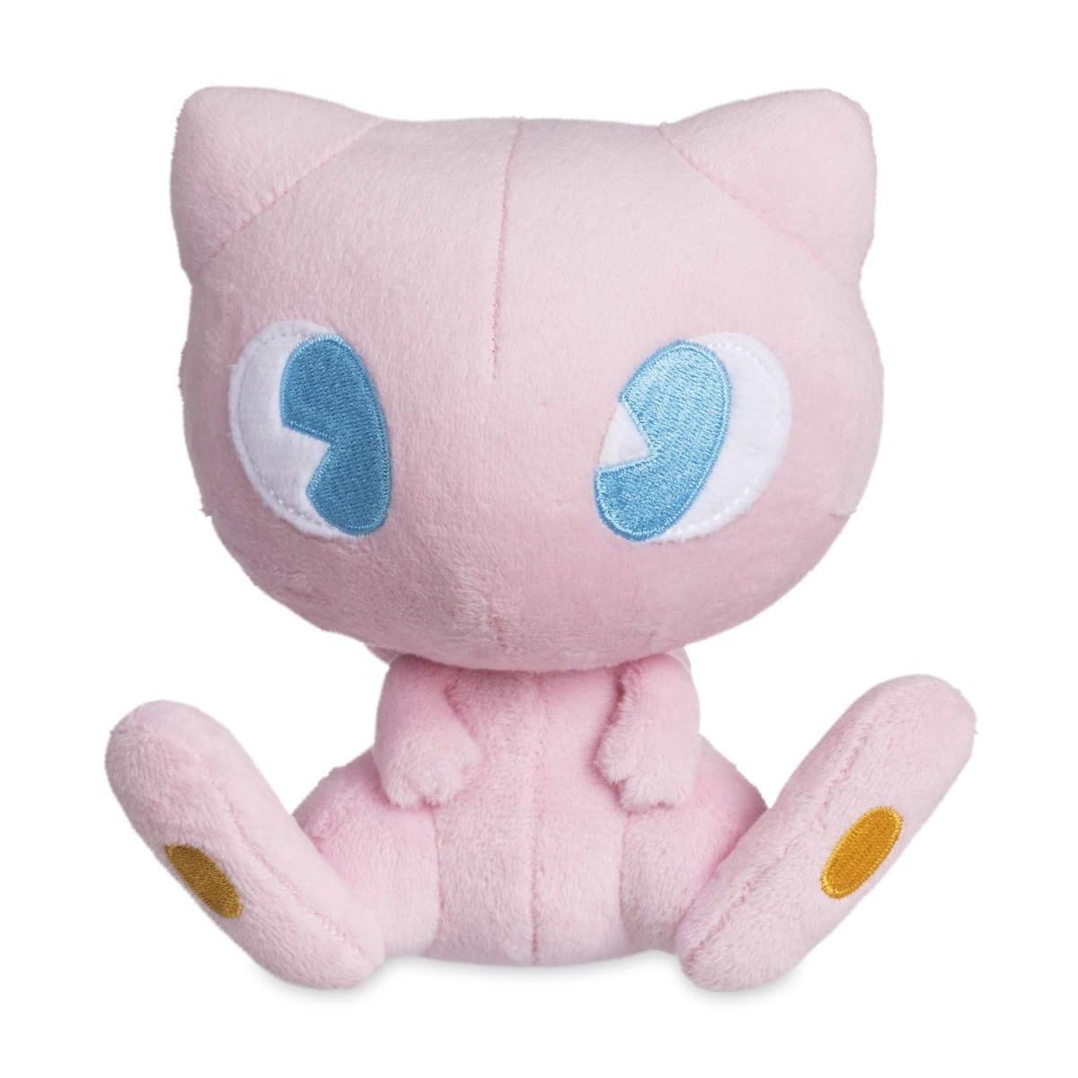 Mew Soda Pop Plush with embroidered eyes for nostalgic charm.