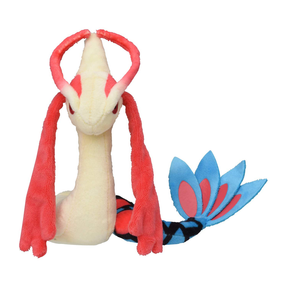 Pokemon Center Milotic plush, front pose; ideal for fans' collections and desk decor.