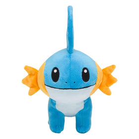 Pokémon Center Mudkip plush side view, ideal desk buddy and display piece