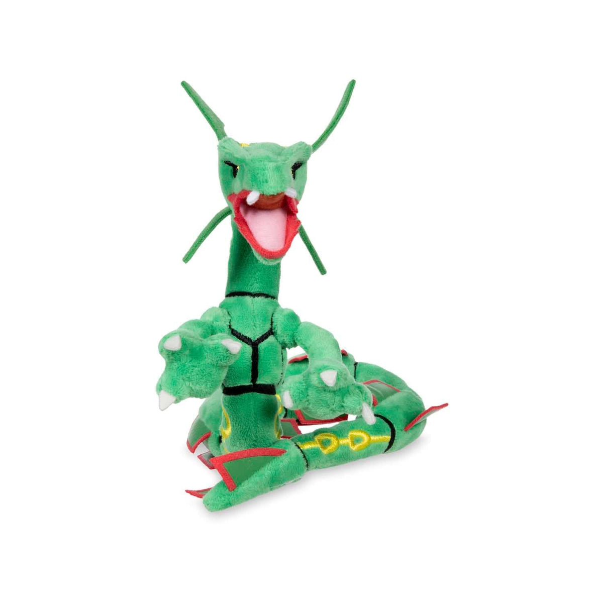 Pokemon Center Rayquaza plush six-inch size, compact for travel and on-the-go display