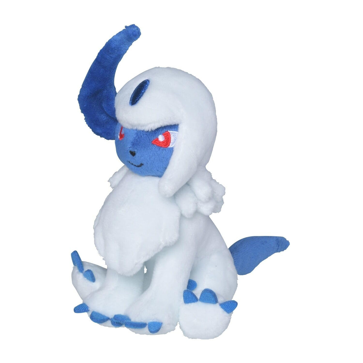 Pokemon Center Absol plush front view, soft cuddly companion for play and display.