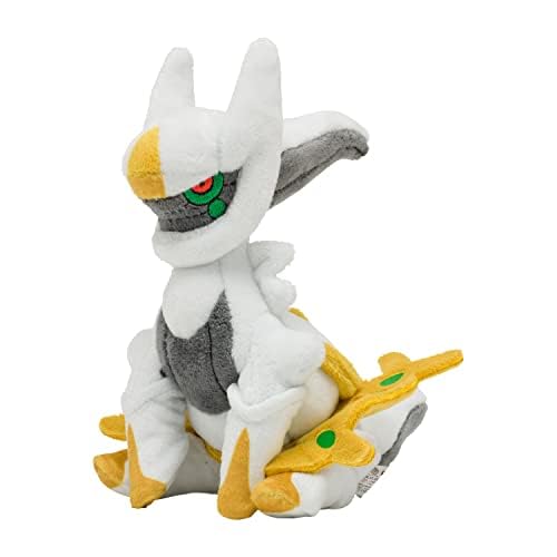 Pokemon Center Arceus Plush side view, great for shelf display