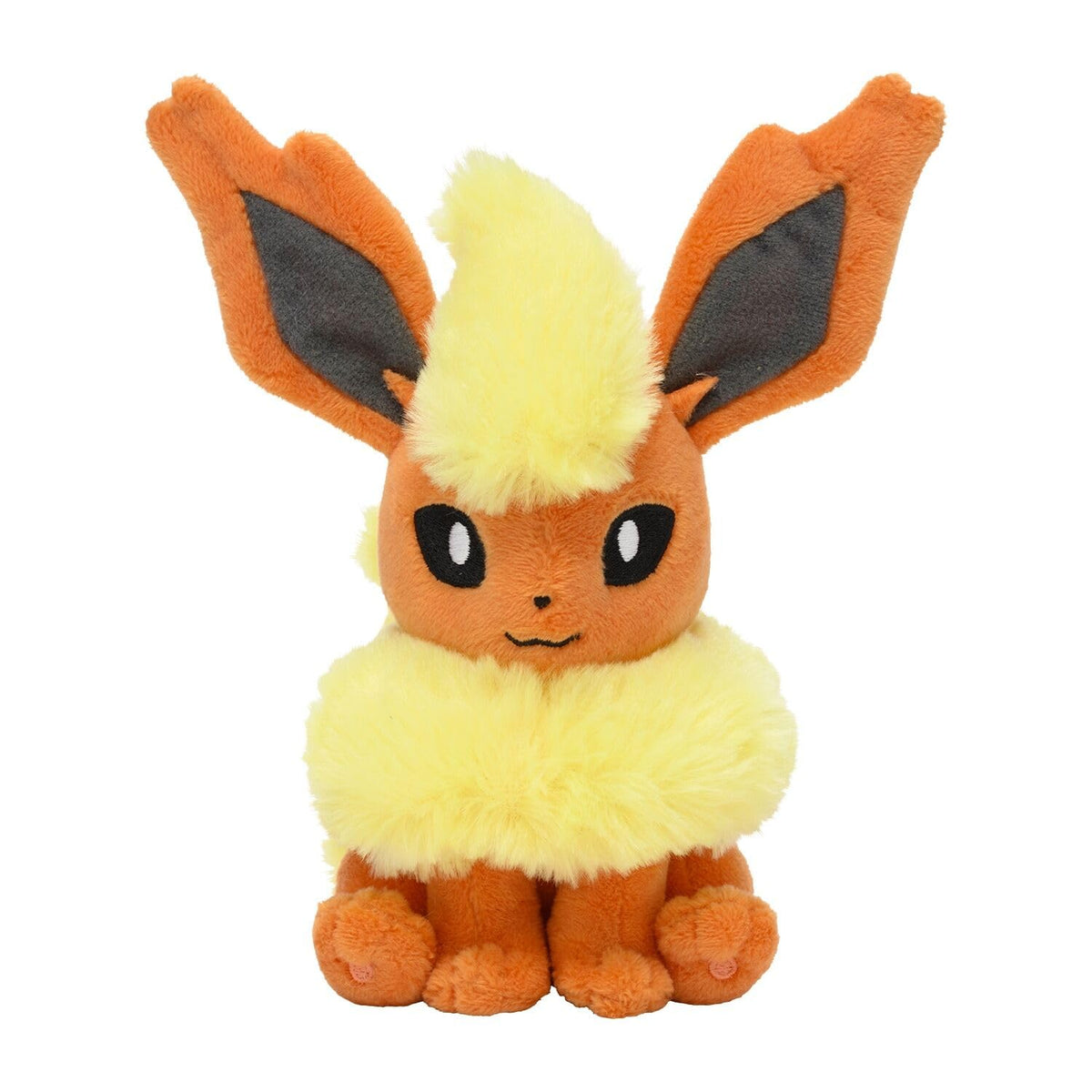 Pokemon Center Flareon Plush - Side view; ideal for shelf display.