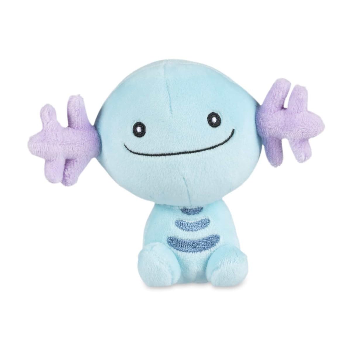 Wooper Sitting Cuties Plush sits upright on flat surfaces, ideal as a desk companion.