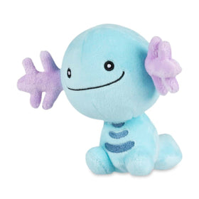 Pokémon Center Wooper Sitting Cuties Plush uses microbeads to sit upright on a desk.
