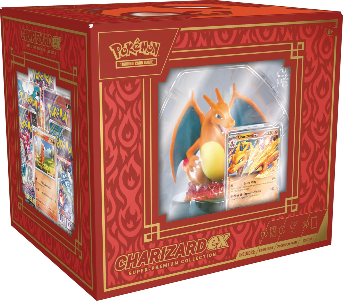 Pokemon Charizard ex foil promo card gleams for display and collection
