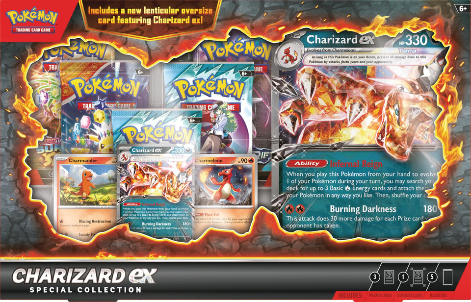 Pokemon Charizard ex promo foil card for collector display and deck upgrade