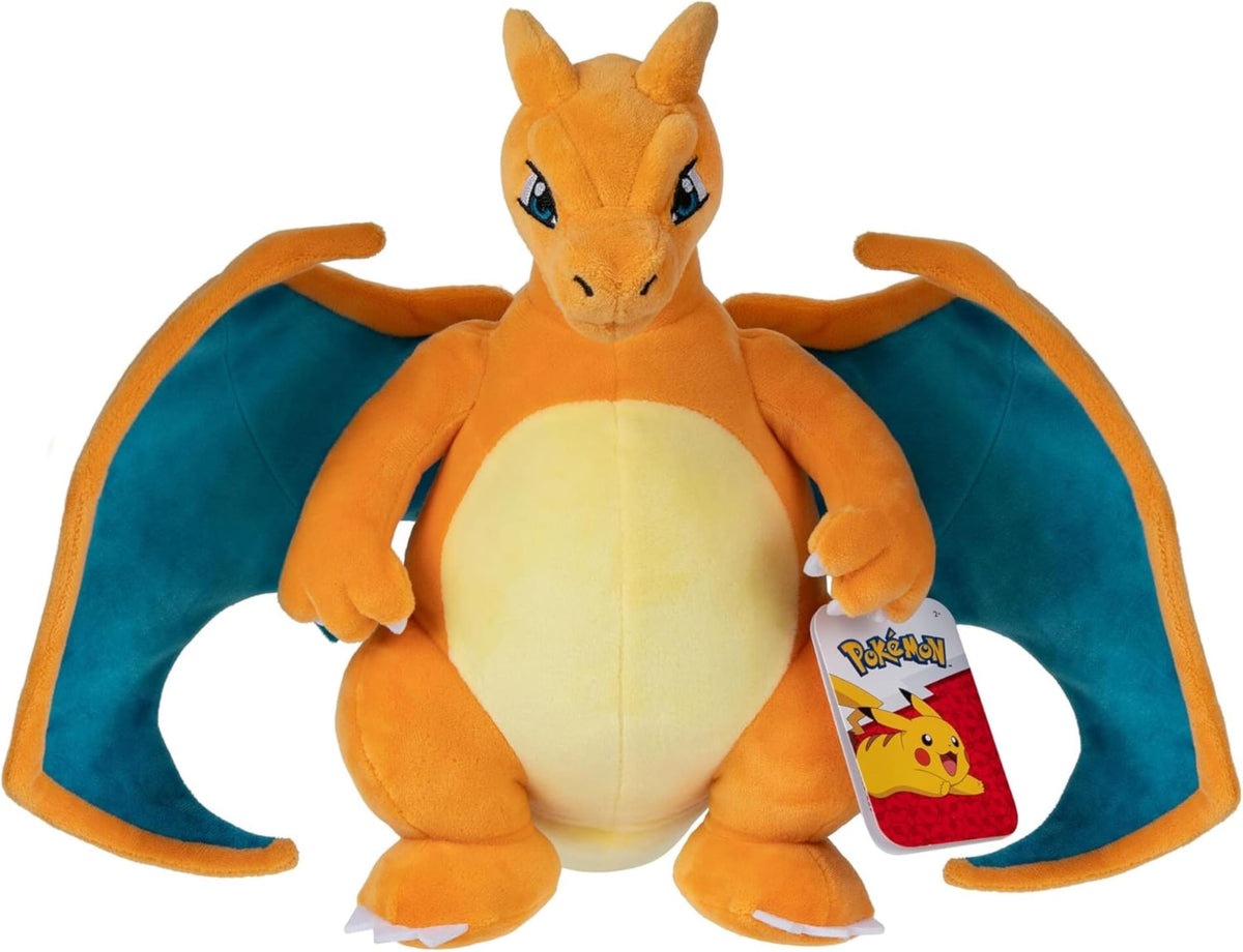 Pokemon Charizard plush 30cm back view, great for display on shelves or beds