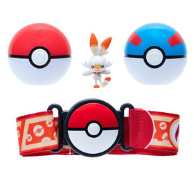Pokemon Clip ’N’ Go Belt Set worn on the waist for hands-free play and quick access.