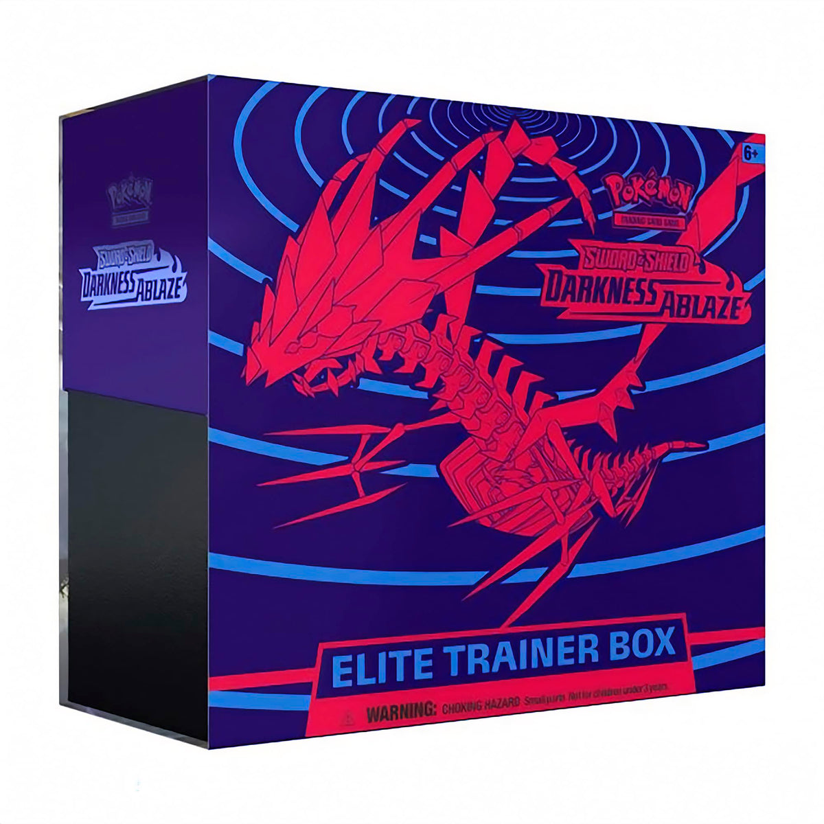 Pokémon Darkness Ablaze ETB box on display, ready to boost your collection with booster packs