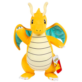 Pokémon Dragonite plush full view, 12-inch cuddle buddy for kids