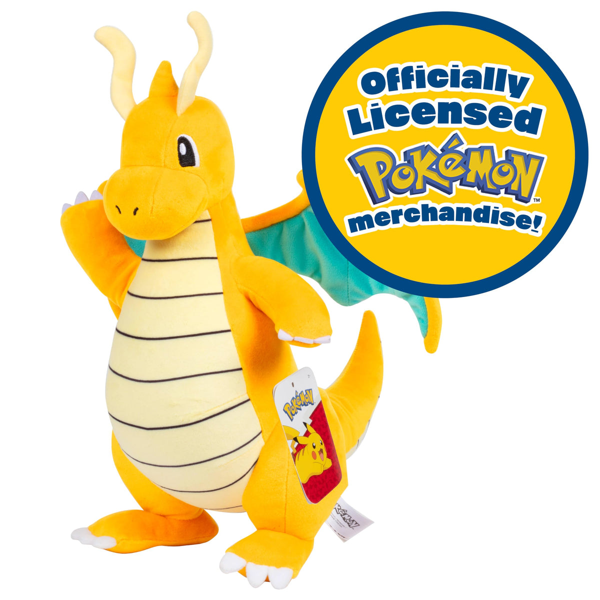 Pokémon Dragonite plush held by child, perfect gift idea