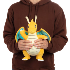 Pokémon Dragonite plush with official packaging display
