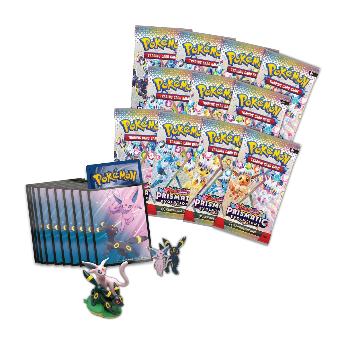 Pokémon Espeon and Umbreon figure display showcasing dual evolutions