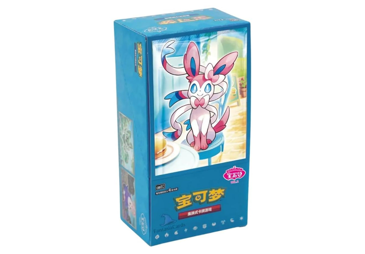 宝可梦宝石包Vol2盒前视，展示全闪伊布卡组的独特光泽与设计