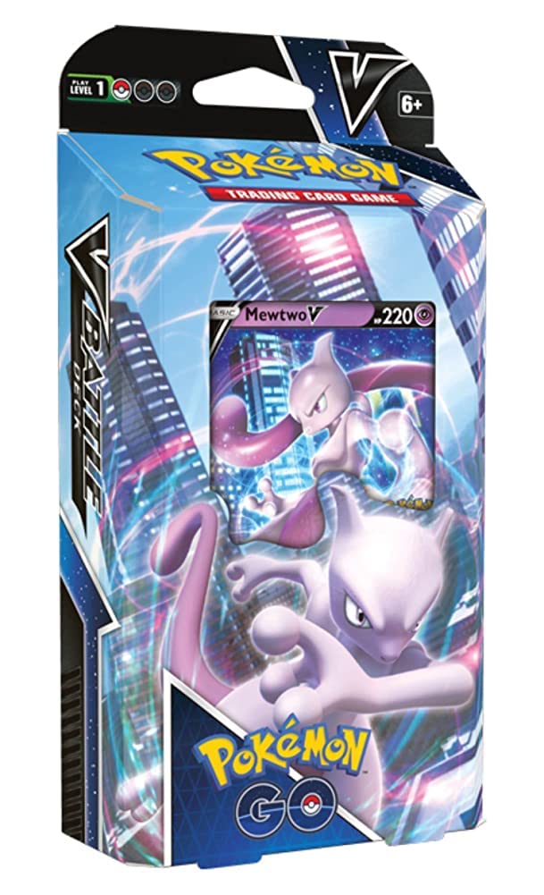 Pokemon GO Mewtwo V Battle Deck cover featuring Mewtwo V for strategic play.