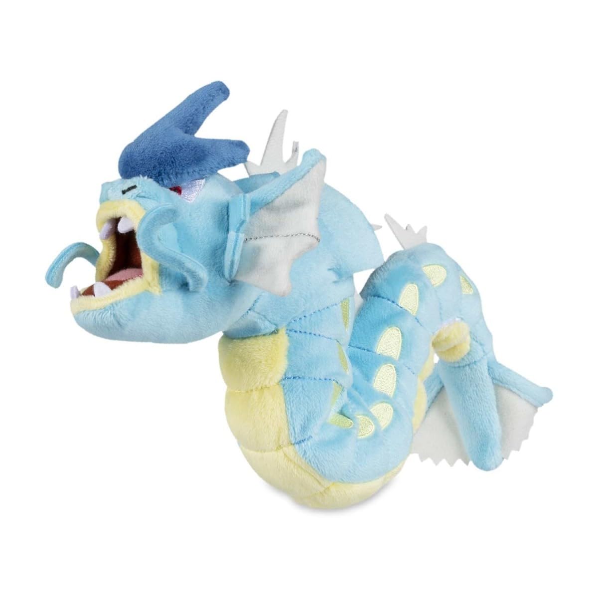 Pokémon Gyarados Sitting Cuties Plush front view showing upright pose and compact size