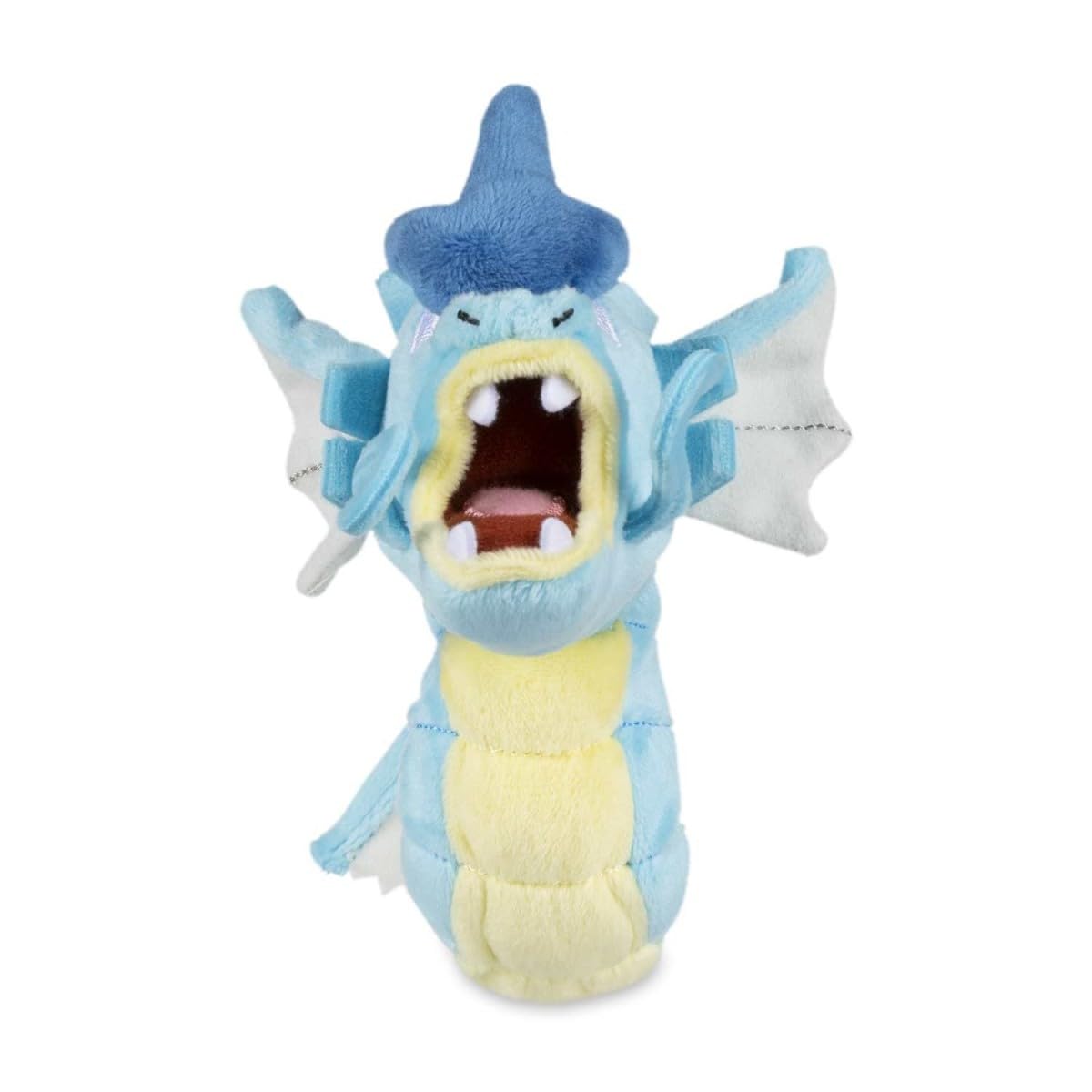 Pokémon Gyarados Sitting Cuties Plush side view highlighting balanced weight