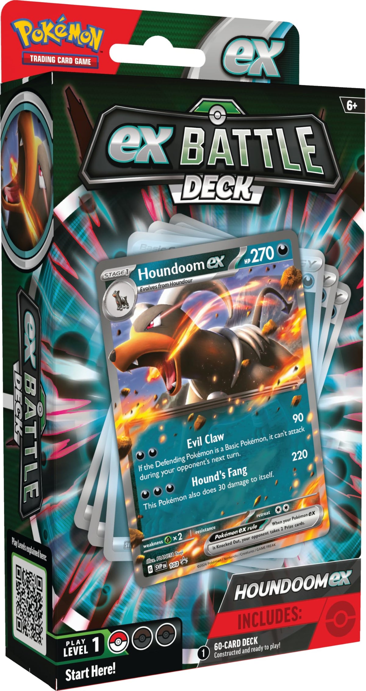 Pokemon Houndoom ex Battle Deck front box ready for quick setup.
