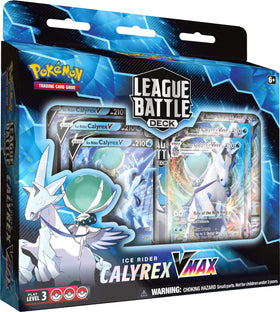 Pokémon Ice Rider Calyrex VMAX League Deck front view with premium foils