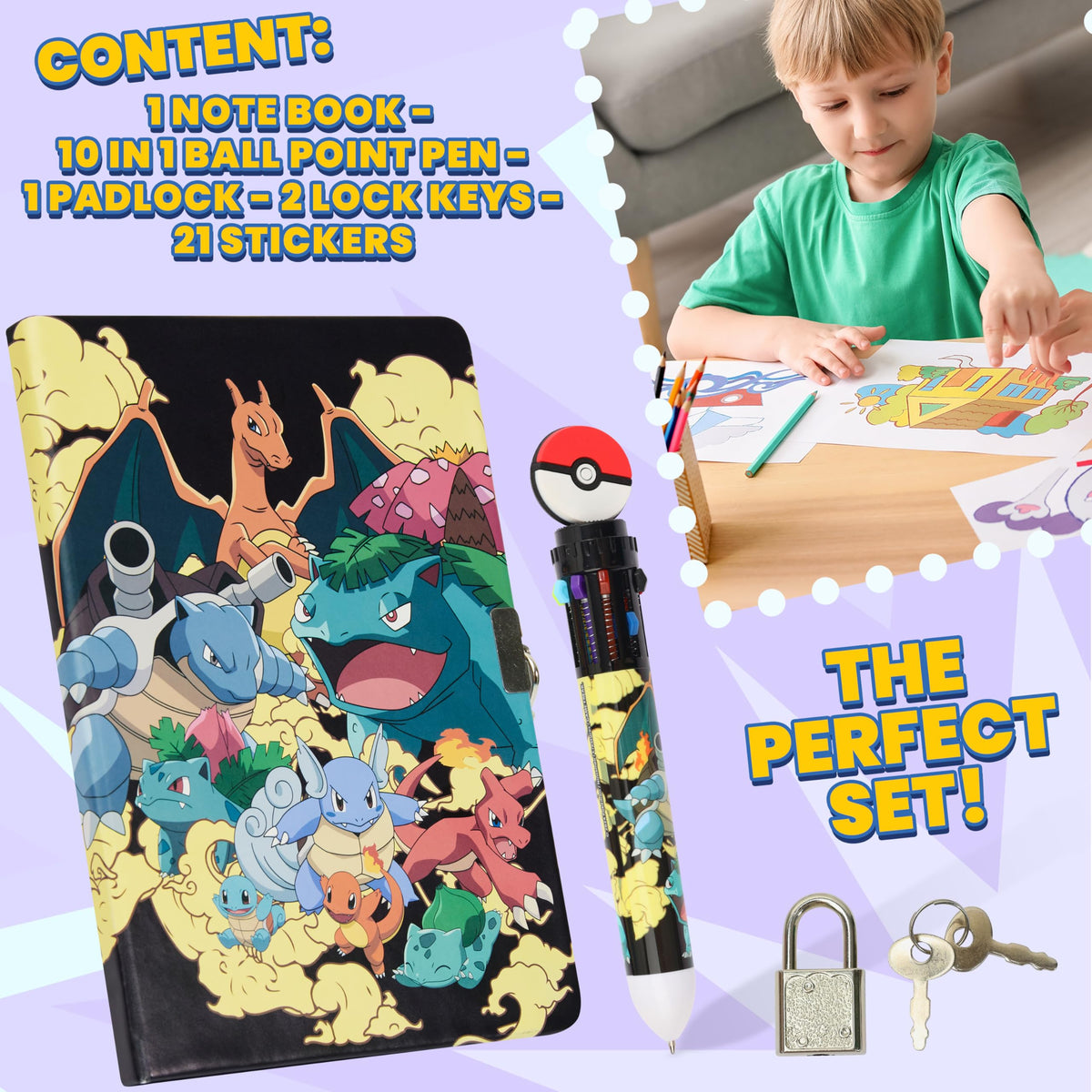 Pokemon Journal Set kids writing activities promote creativity and self-expression