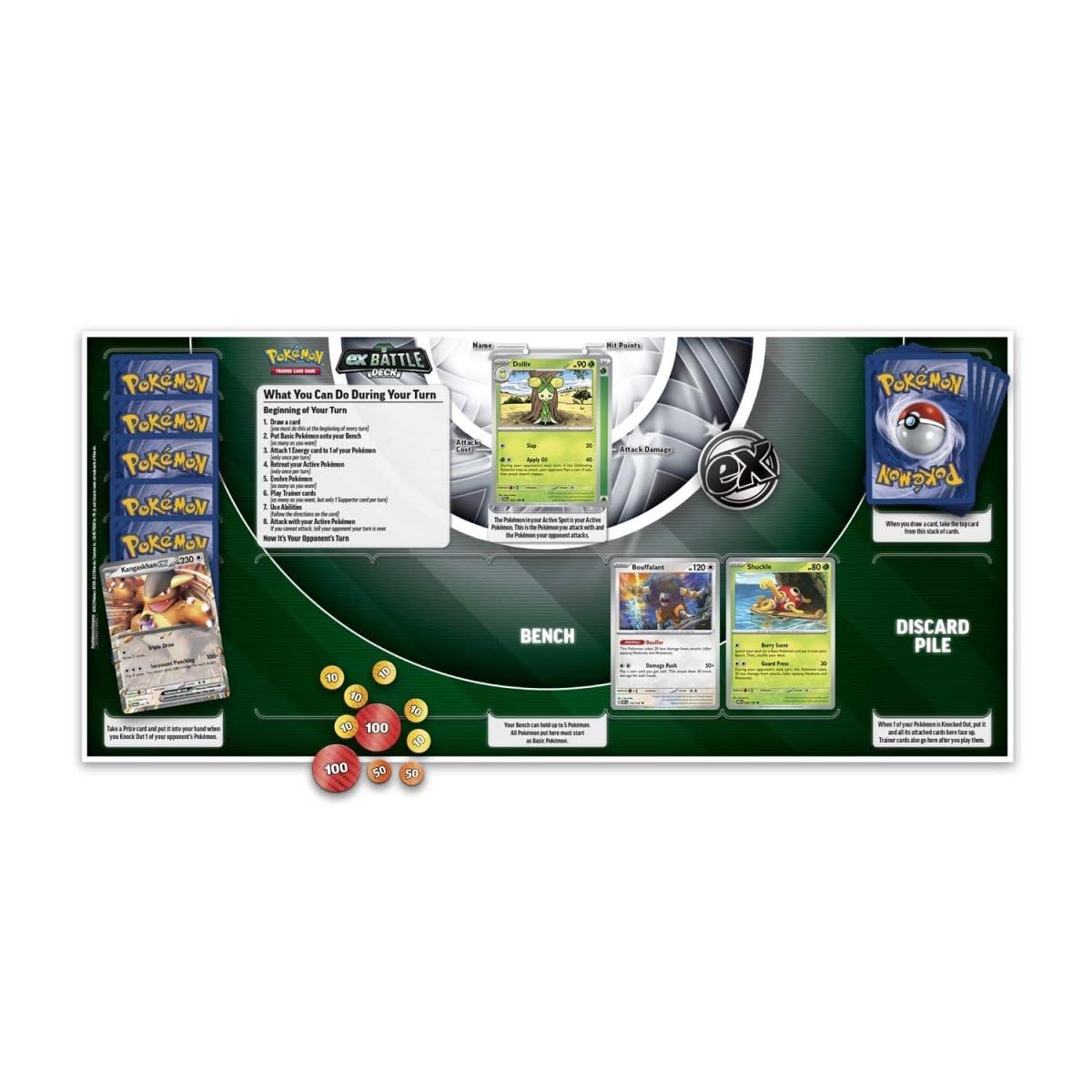 Pokemon Kangaskhan ex Battle Deck playmat for solo practice