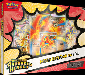 Pokémon Mega Evolution Ascended Heroes box front for collectors and players
