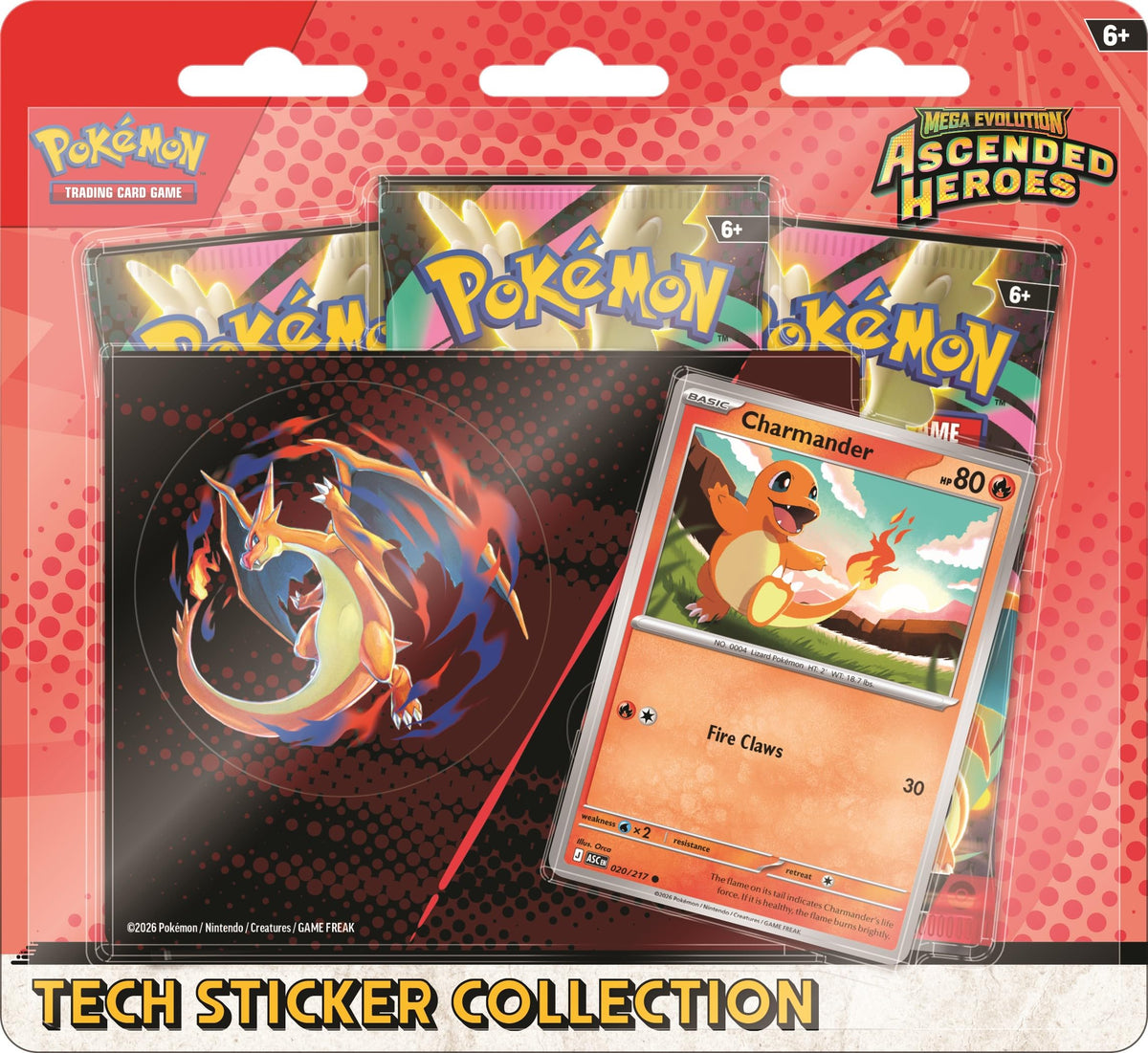Pokémon Mega Evolution Ascended Heroes foil promo Charmander, ideal for collectors.