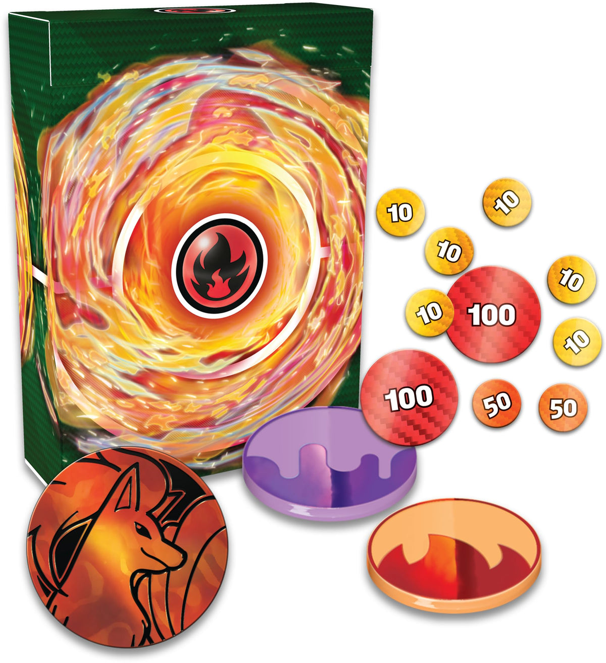 Pokemon Ninetales EX Deluxe Battle Deck durable deck box protects cards