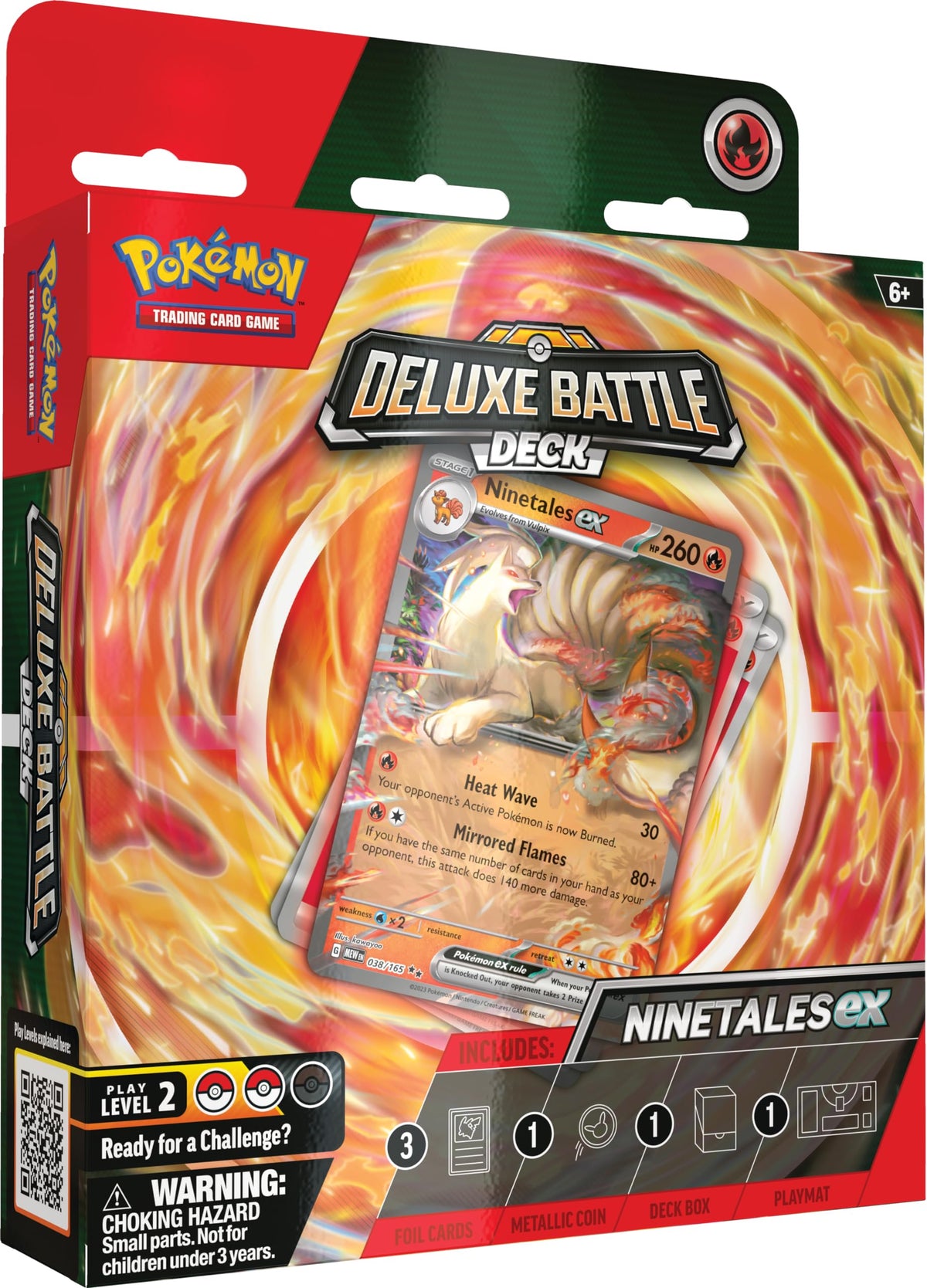 Pokemon Ninetales EX Deluxe Battle Deck front cover for quick pickup and play