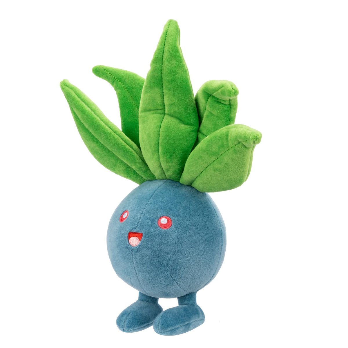 Pokémon Oddish plush 20cm side view highlights compact cuddle size.