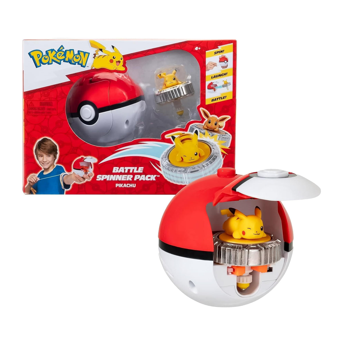 Pokémon Poké Ball spinner launcher ready for quick, dynamic launches during play.