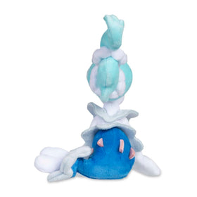 Pokémon Center Primarina Sitting Cuties Plush size shows palm-sized charm for gifting.