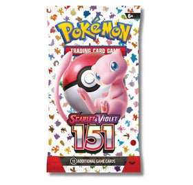 Pokemon Scarlet & Violet 151 booster pack front view showcasing 10 random cards for strategic battles