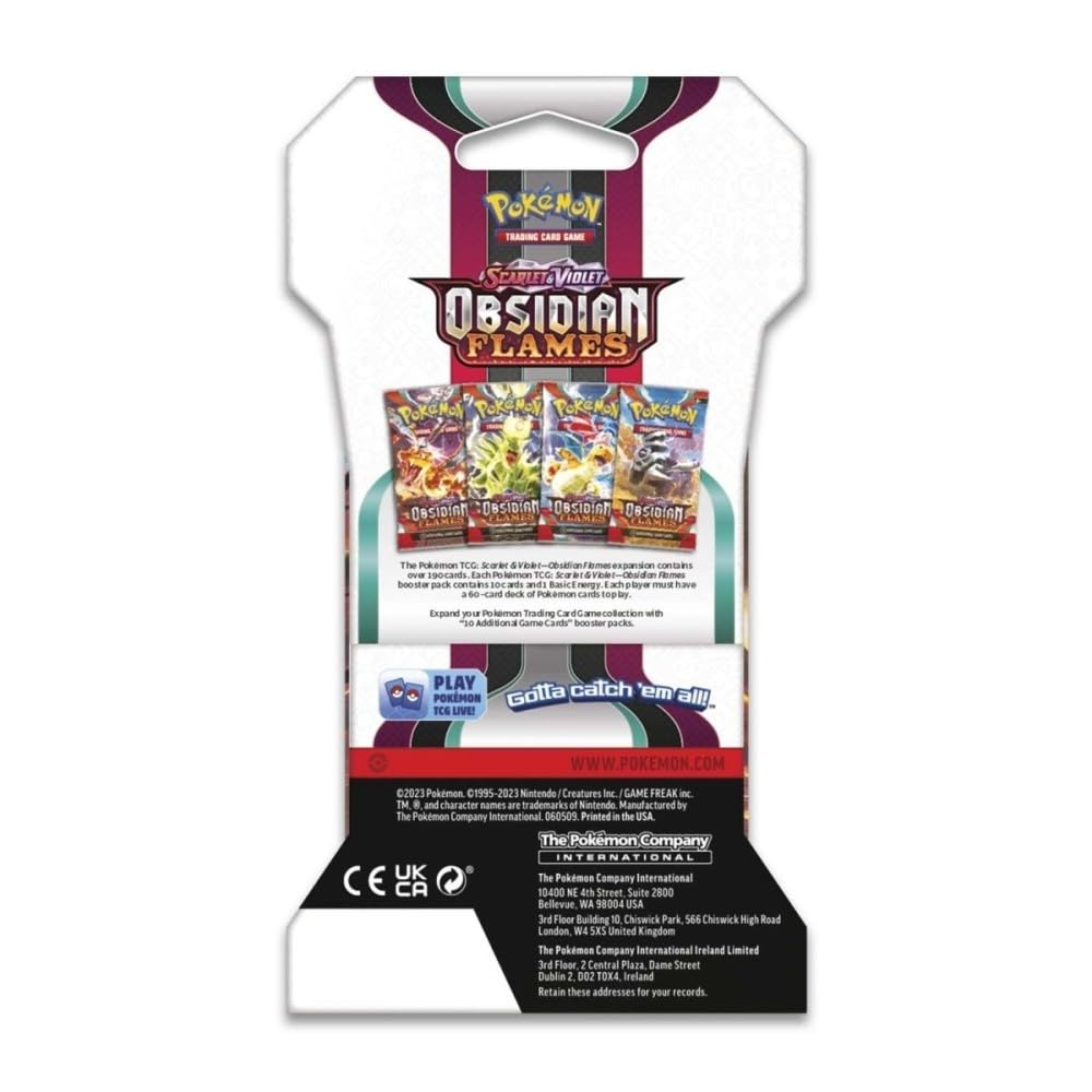 Pokémon Scarlet & Violet Obsidian Flames opening action showcasing eight packs