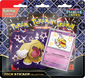 Pokémon Scarlet and Violet Paldea Fates tech sticker on a laptop adds personality and protection