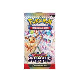 Pokemon Scarlet & Violet Prismatic Evolutions booster pack variant A showcases vibrant illustrations for collectors and players.