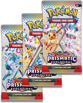 Pokémon Scarlet & Violet Prismatic Evolutions booster packs for exciting pulls