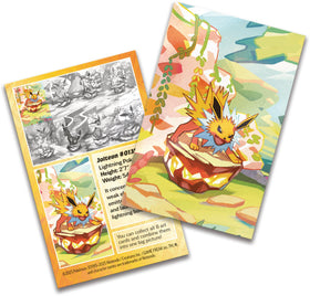Jolteon mini tin displays Eevee coin as a collectible bonus.