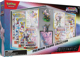 Pokémon Scarlet Violet Prismatic Evolutions premium figure collection with etched Espeon ex and Umbreon ex promos