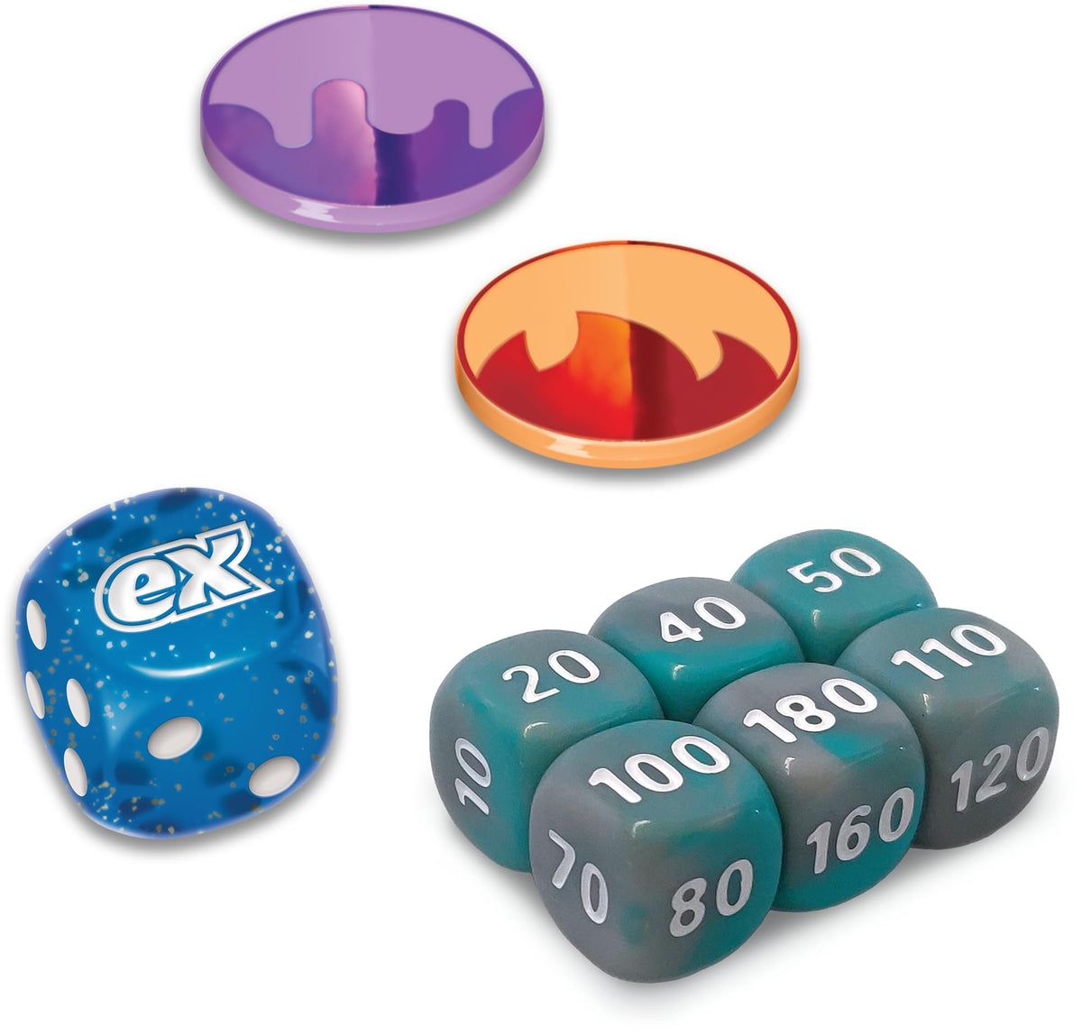 Coin-flip die and storage box to organize matches
