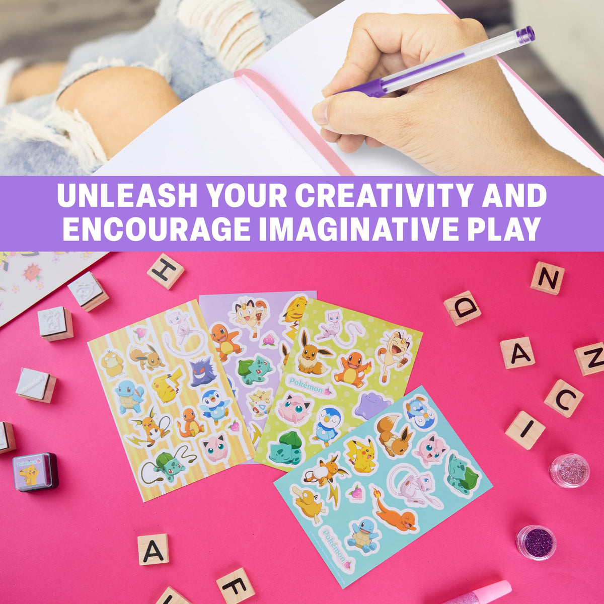 Pokémon Scrapbook Craft Kit glitter tubes spark creativity and decorative accents