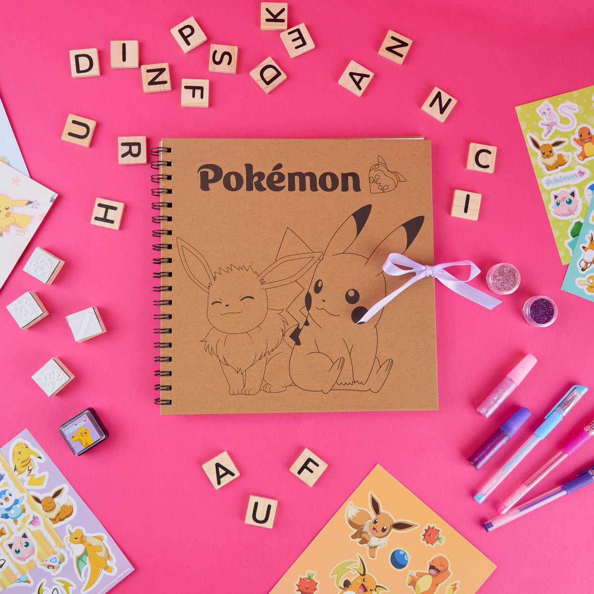 Pokémon Scrapbook Craft Kit 60 blank pages for memories and albums