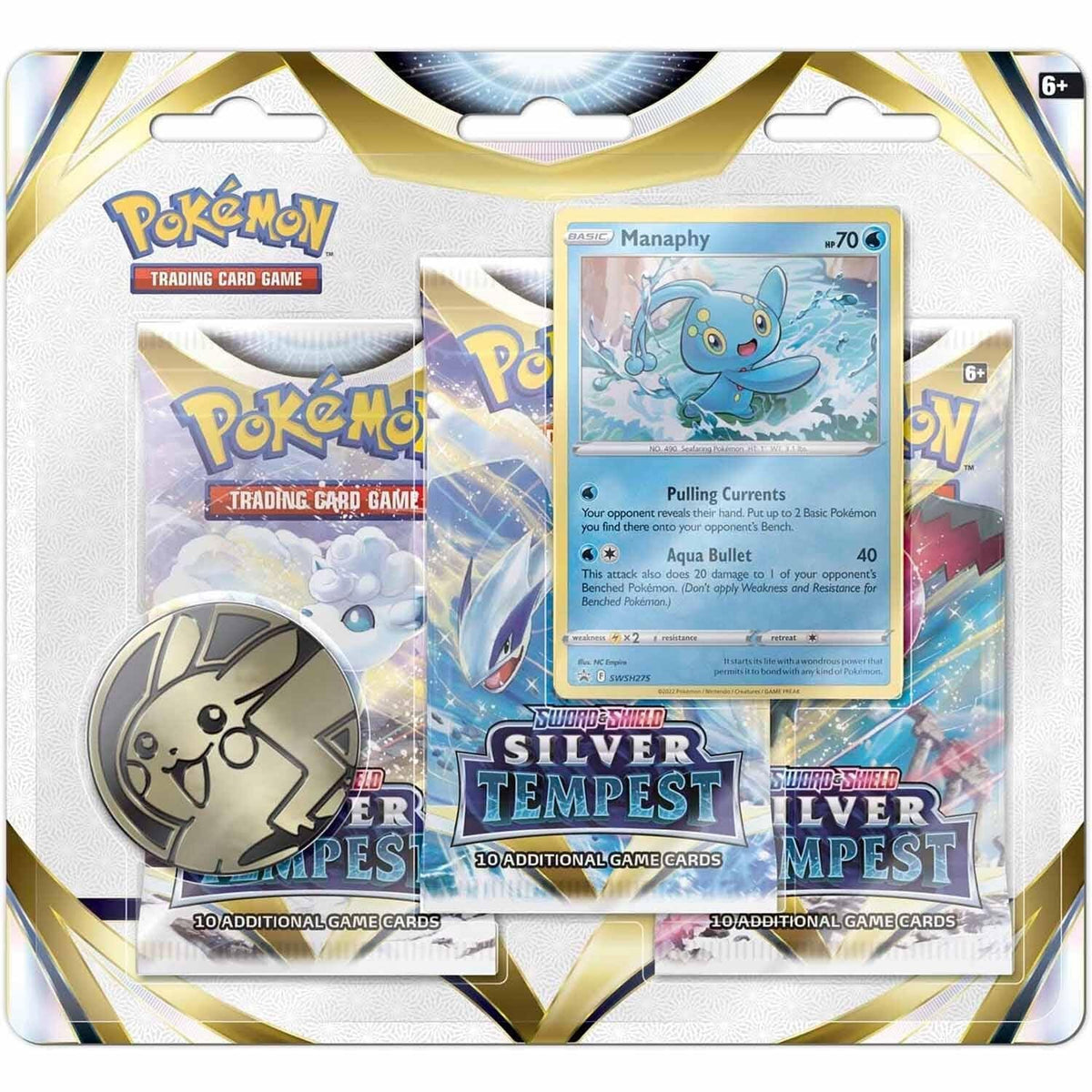 Pokemon Silver Tempest three-booster blister featuring a random VMAX promo and three booster packs