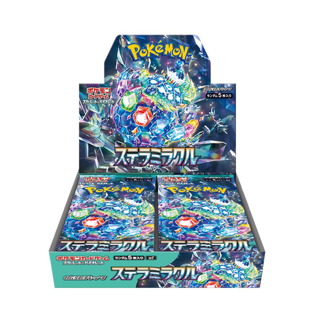 Pokémon Stellar Miracle booster box artwork featuring Terrapagos in Stellar form for collectors.