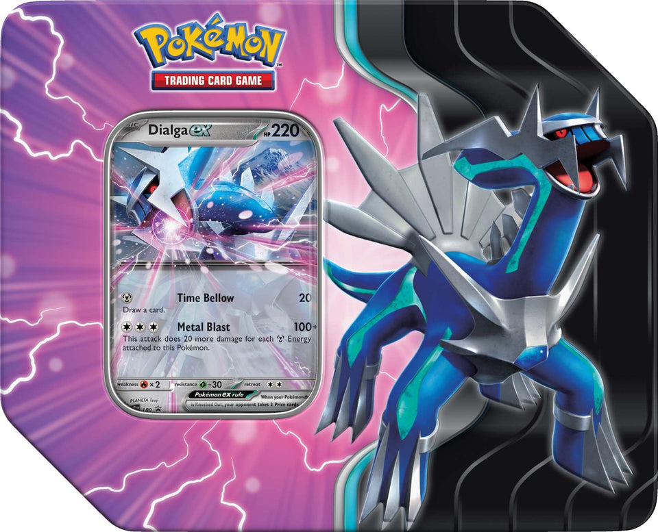 Pokemon TCG Azure Legends Tin front promo card boosts your collection with foil shine.