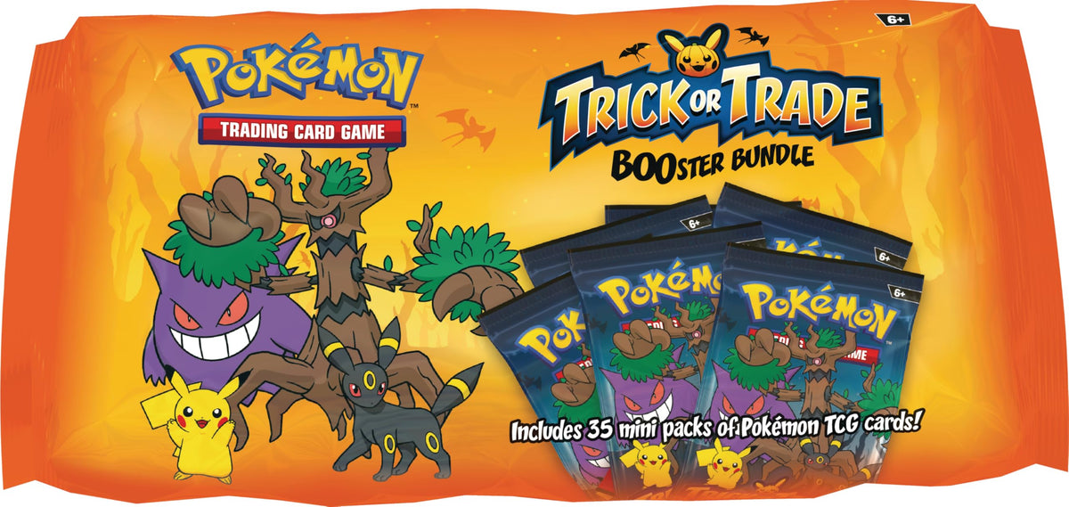 Pokémon TCG Trick or Trade BOOster bundle with 35 mini packs for collectible card fun
