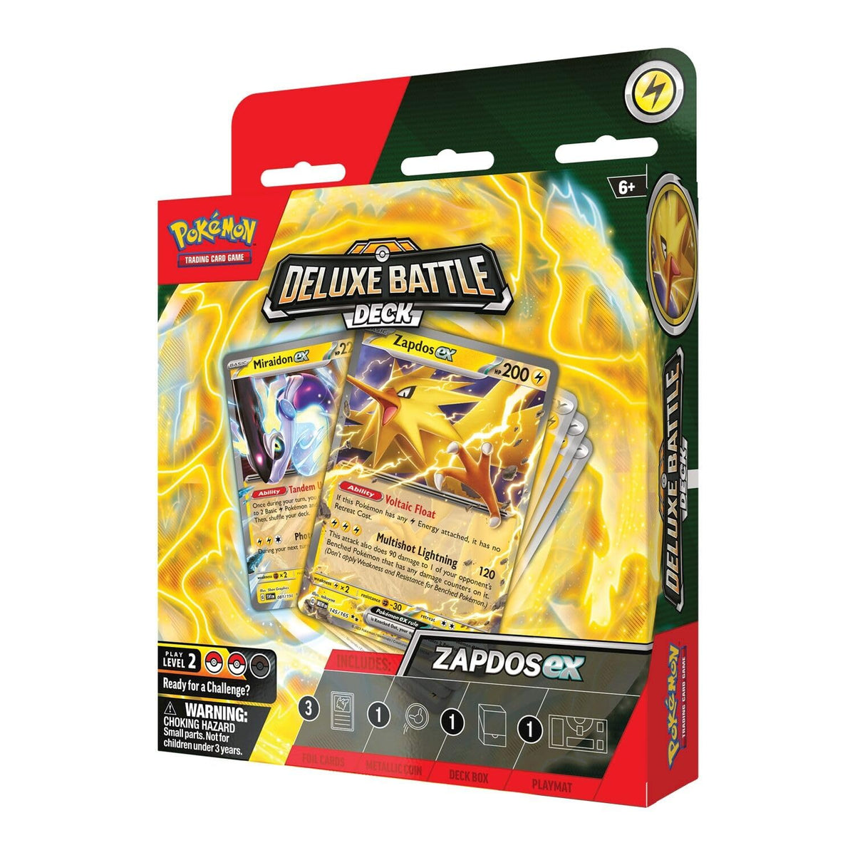 Pokémon TCG Deluxe Battle Deck Zapdos ex, foil artwork, versatile strategy for expanding play.